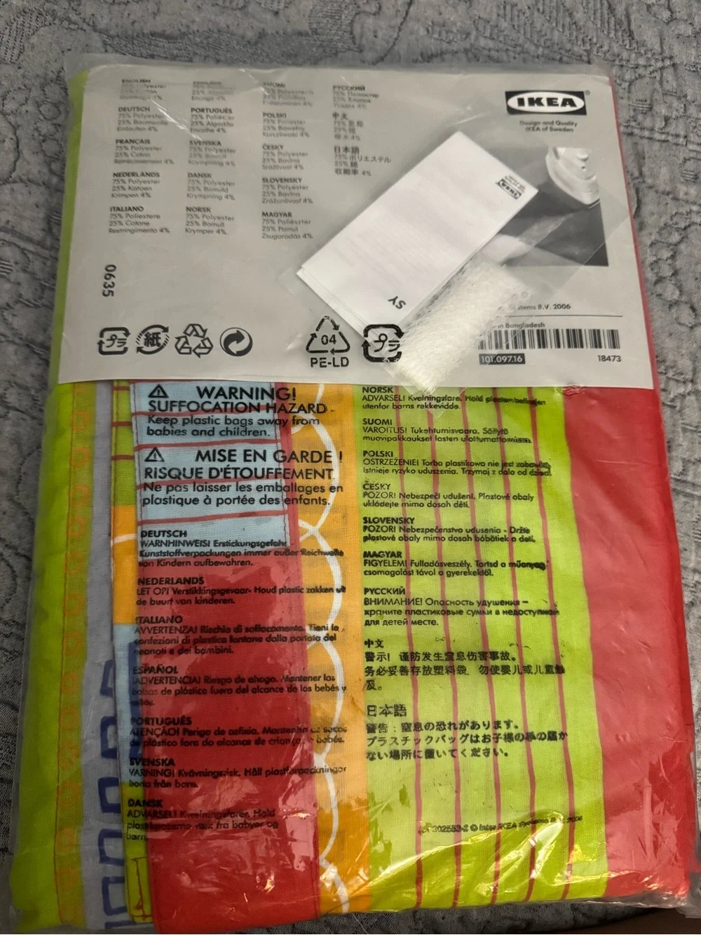 New in Package Vintage IKEA Barnslig 2 Curtains 47”x98” Green Red Kids Room